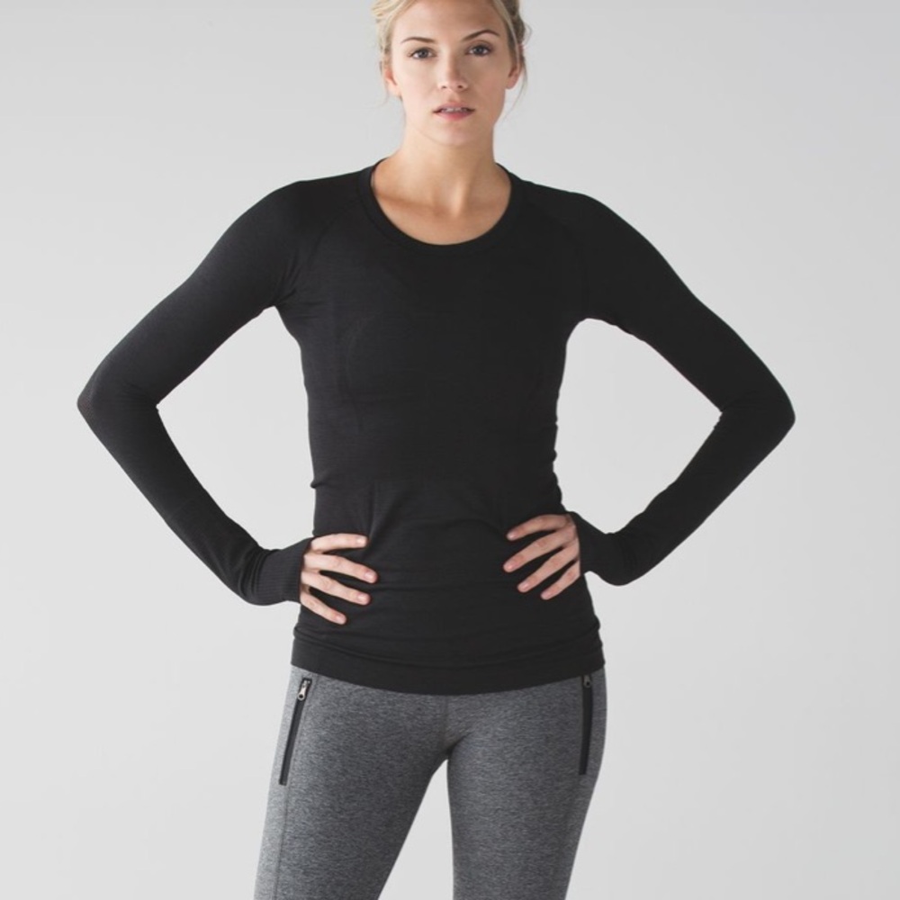 lululemon athletica Black Long Sleeve Crew Neck Top